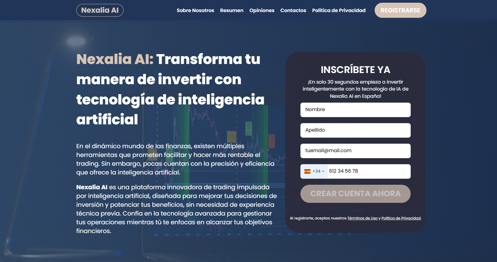 Nexalia AI plataforma de trading en España